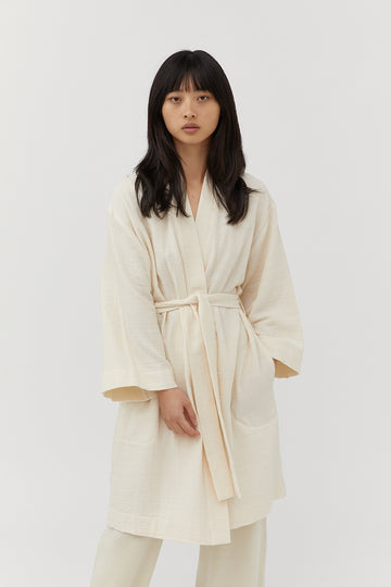 Organic Muslin Robe Undyed – The Slow Label