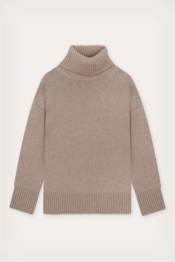 Turtleneck Jumper Taupe – The Slow Label